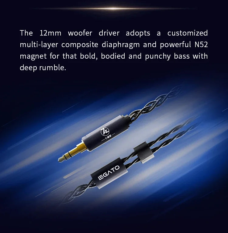7Hz Legato Headphone 2DD HiFi In Ear IEM Monitor Dual Dynamic Driver Earphone IEM with Detachable OCC 0.78mm 2Pin Cable