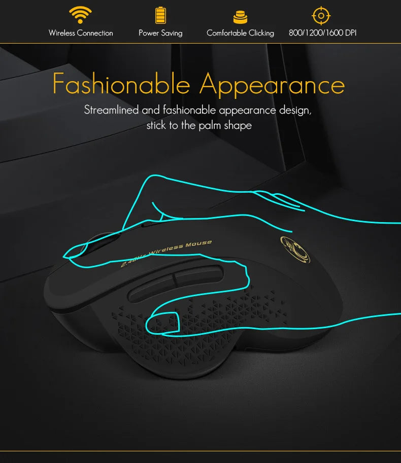 UTHAI G6 Laptop Accessories Ergonomic Design 2.4G Wireless Mouse Business Office Gift Smart 6-Button Gaming Mouse
