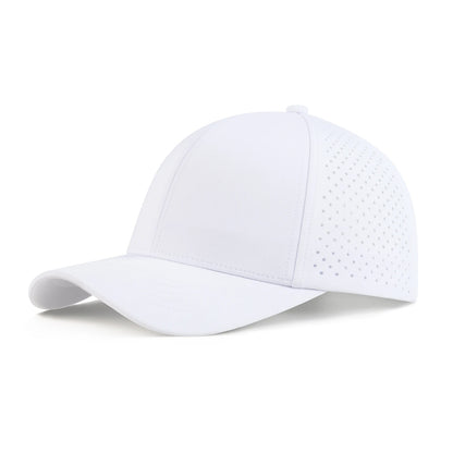 VOBOOM Boné de basebol para homem de secagem rápida, em malha cortada a laser, com aba curva e fecho de pressão, para corrida ao ar livre e viagens, preto