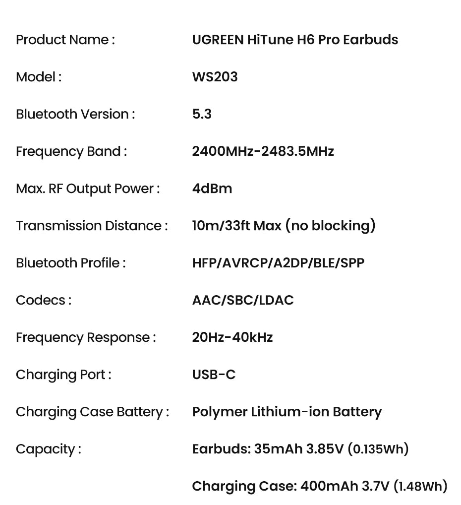 UGREEN ANC Semi-open TWS Adaptive Active Noise Cancelling Earbuds LDAC Hi-Res Audio Wireless Bluetooth Earphones Headphones
