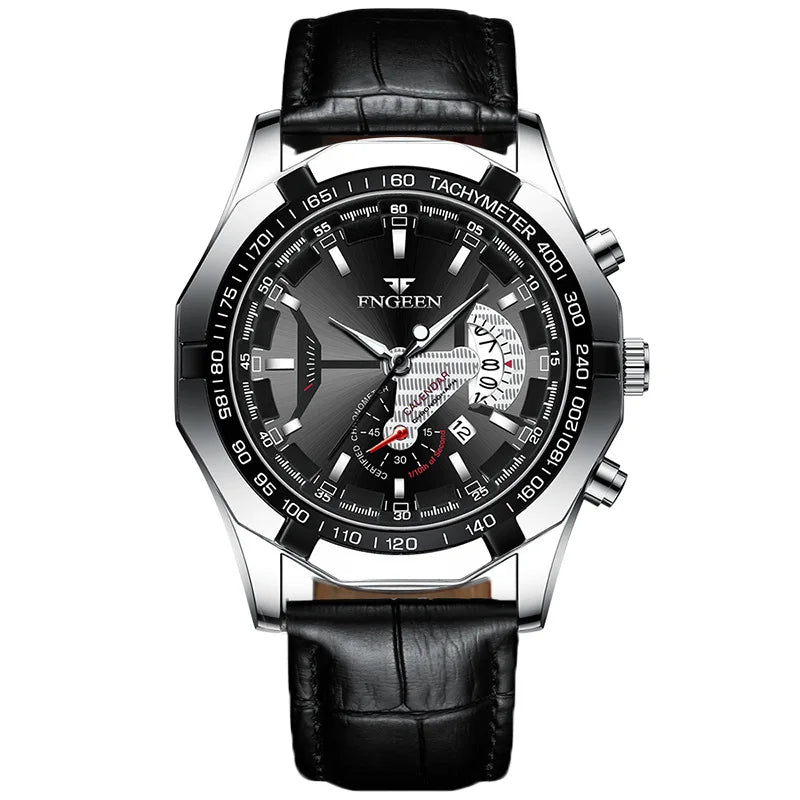 Reloj de pulsera de cuarzo de lujo BINBOND para hombre, luminiscente, resistente al agua, con fecha automática, de acero inoxidable