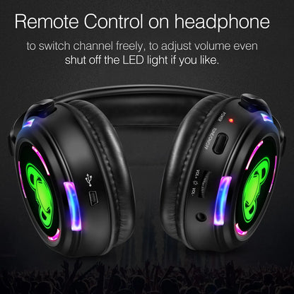 Silent Disco Wireless Headphones and RF LED LOGO Headset For DJ Music Pary Club Headphones only