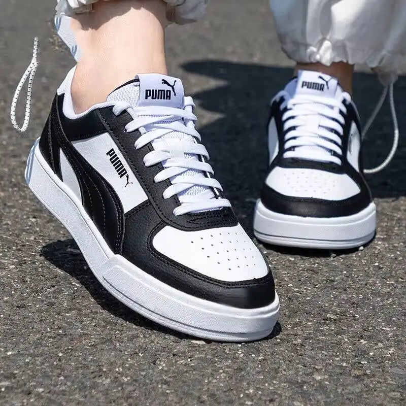 Nouvelles chaussures décontractées unisexes PUMA 2026, noir et blanc, 380810-45, semelle extérieure en caoutchouc, baskets en cuir synthétique