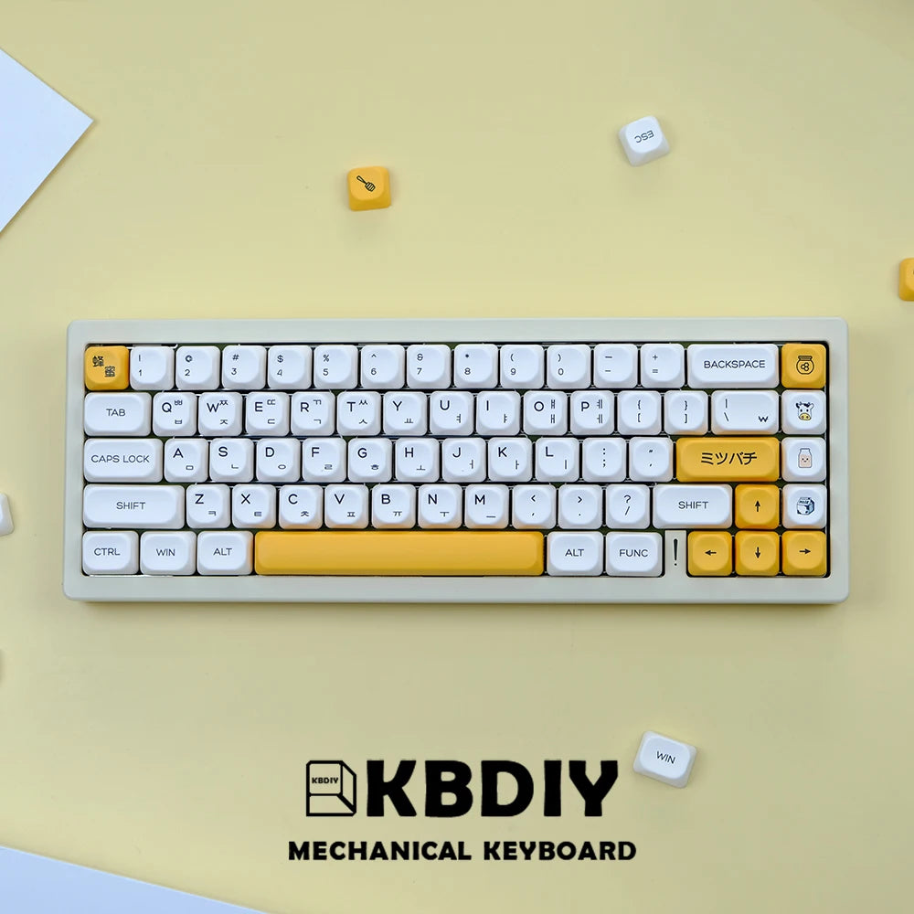 KBDiy KOA  Profile PBT Honey Milk Keycaps Russian Korean Japanese 137 Keys Caps for Mechanical Keyboard Keycap MAC for MX Switch