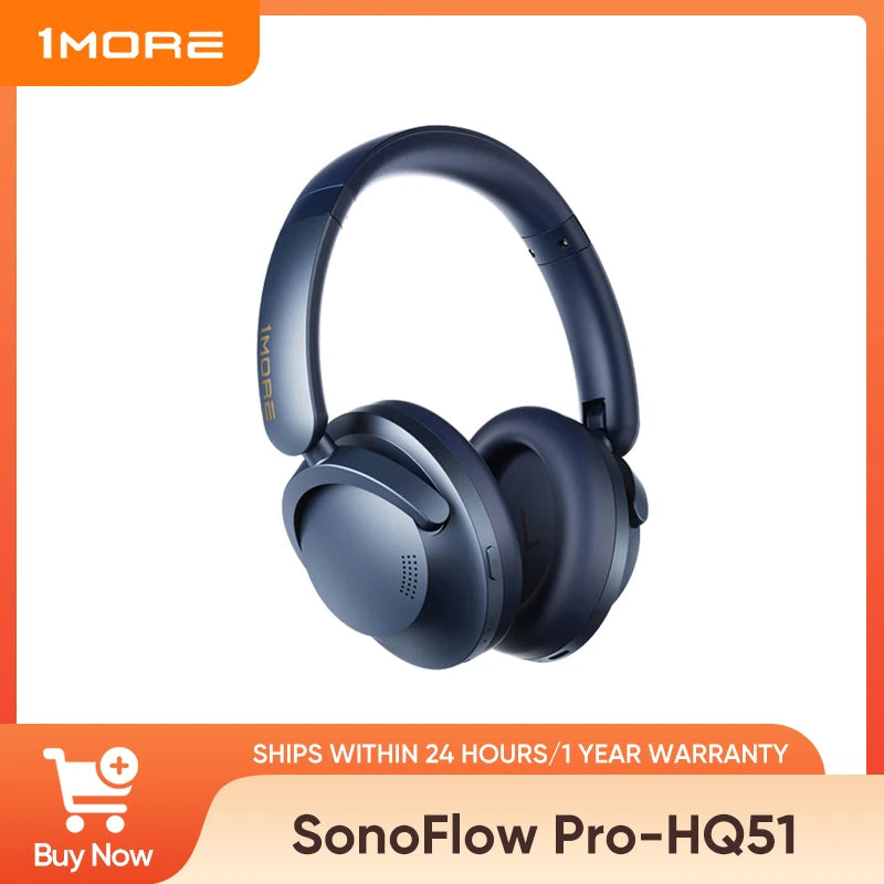 1MORE SonoFlow Pro Wireless Headphone 100H Playtime flash-sale Bluetooth Active Noise Cancelling Hi-Res Audio Clear Call