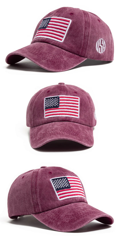 USA-Flagge Herren-Baseballkappe Retro-Stickerei Gewaschene Baumwolle Dad Hats Mode Damen Hip-Hop-Kappen Sommer Outdoor-Sonnenvisier-Hut