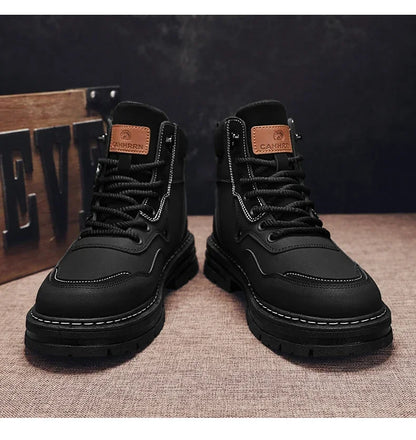 Hommes bottes 2025 chaussures décontractées hiver plate-forme en cuir concepteur de luxe Chelsea Cowboy travail en plein air sécurité cheville baskets
