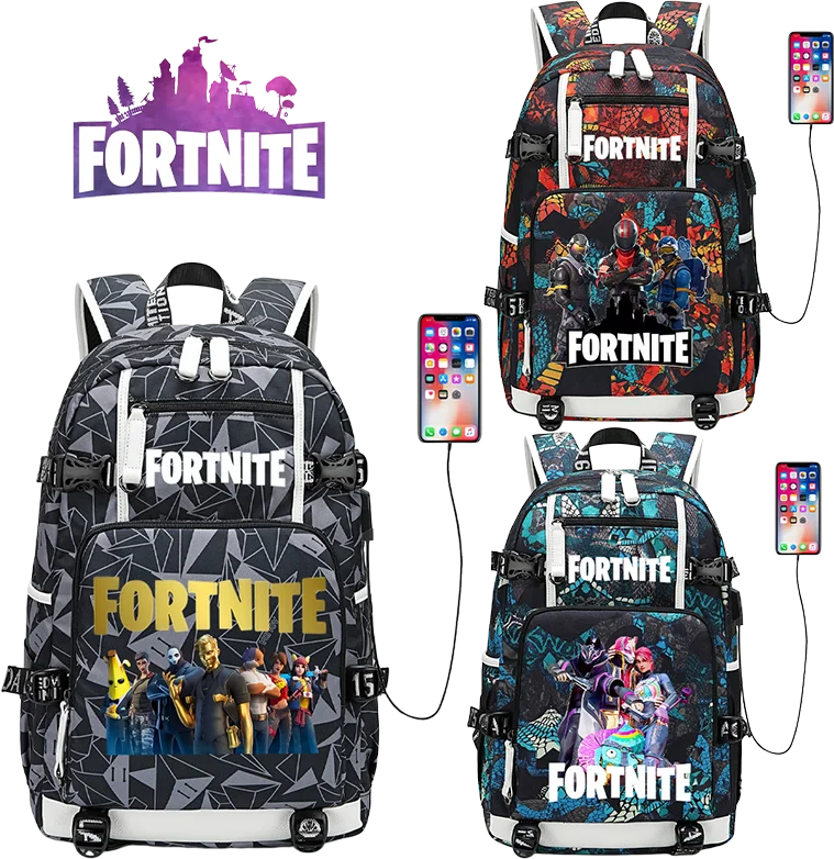 Fortnite Game Print Student Backpack Boys Girls Large Capacity School Bag Waterproof Lightweight Durable Bookbag Birthday Gift