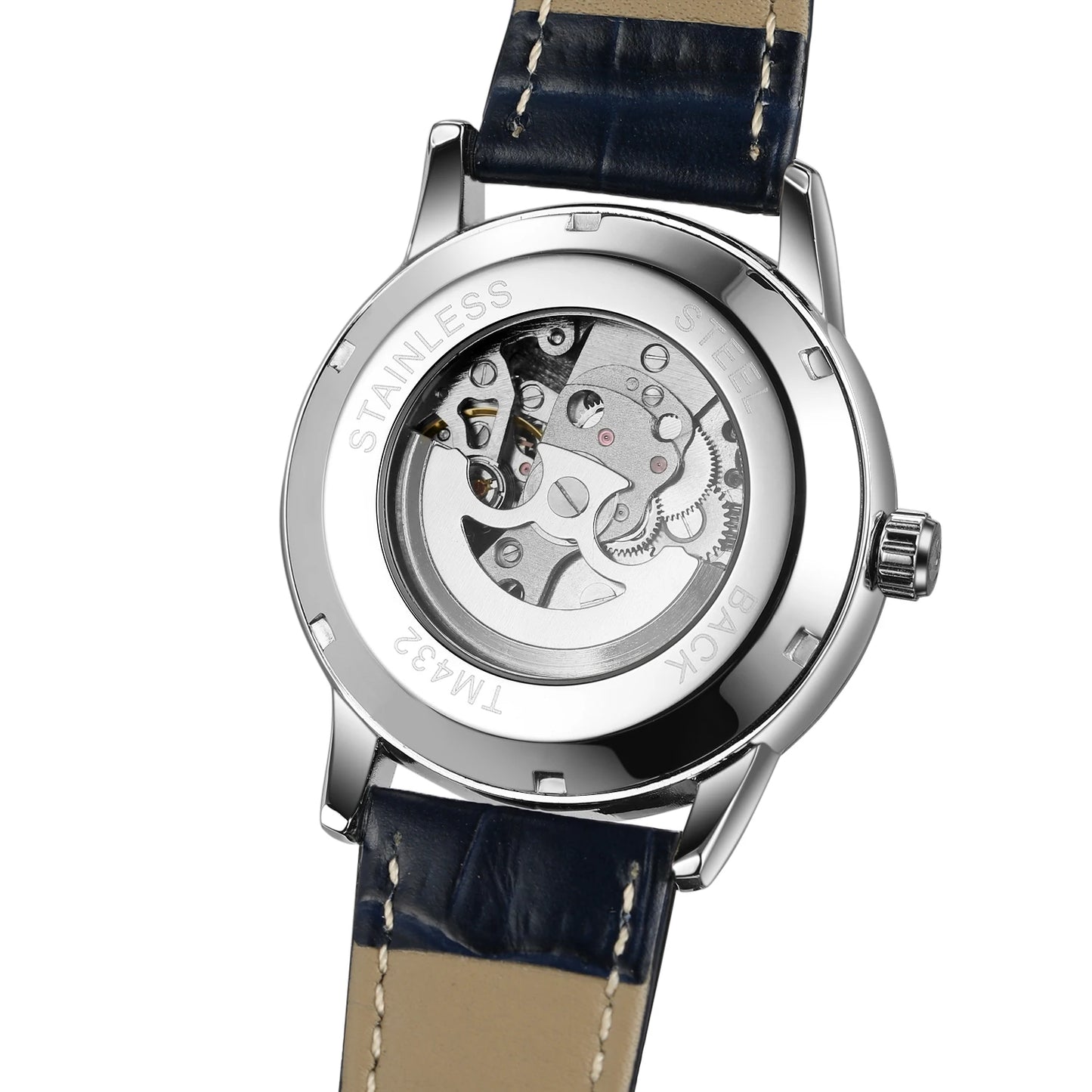 2026 FORSINING Design Earth Star Moon Set With Diamonds Genuine Belt Men Mechanical Automatic Watch Waterproof For Business