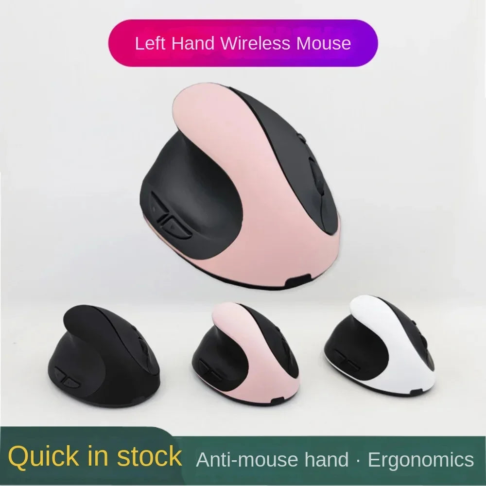 YANFU BNKJ5 Mute Grip Left Hand Wireless 2.4G Mouse Ergonomic Applicable  Snail Bionic Relief Joints Office Dry Battery Version