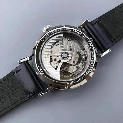 Men's 38mm automatic mechanical watch, compatible with Sea-Gull ST1731 movement, featuring a calendar, water resistance, and a t