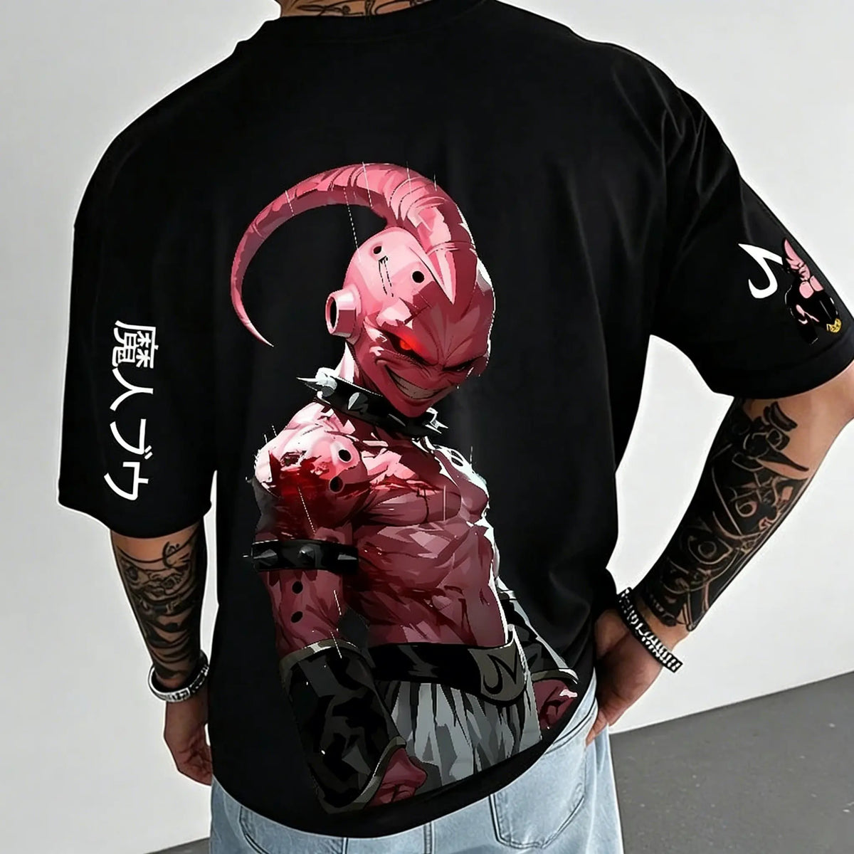 Dragon Ball Super Men's and Women's T-Shirts Majin Buu Anime Tee Summer Spring Boy's Oversize Short Sleeves Parent-child Outfits