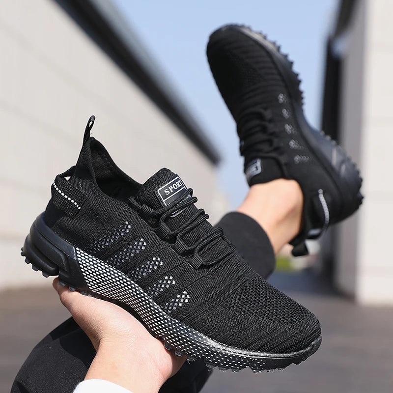 Zapatillas casuales para hombre de malla, ligeras, transpirables, con suela suave, calzado deportivo sin cordones tipo mocasín para hombre