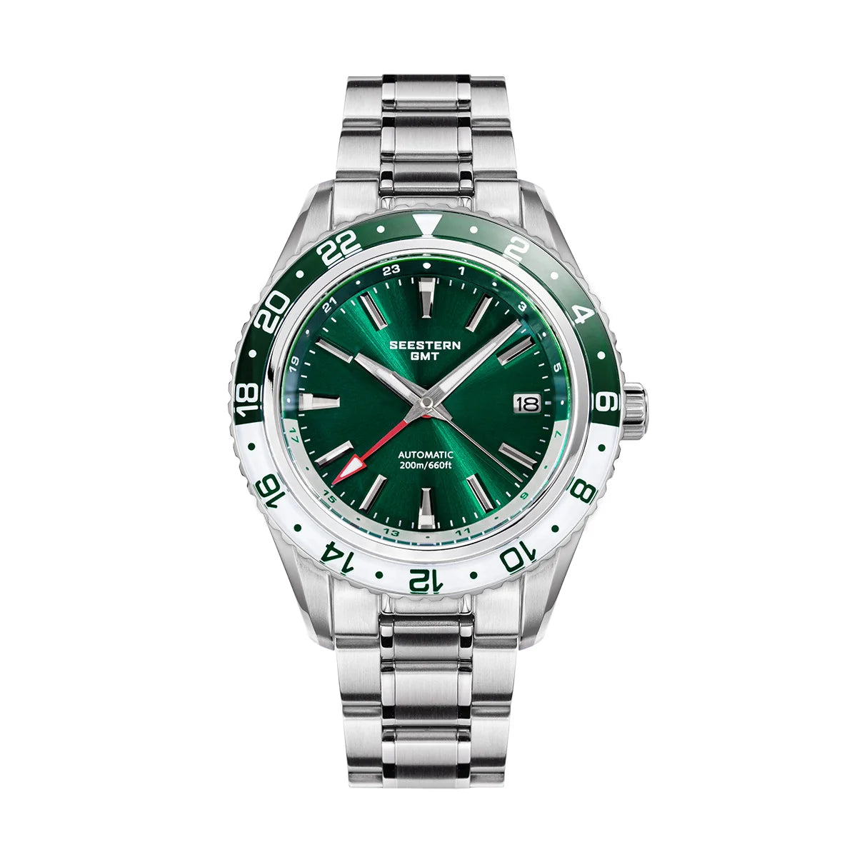 SEESTERN Men of Watch Office GMT Automatic NH34 Movement Sapphire Glass Bezel 20bar Waterproof Diver Mechanical Wristwatch S456