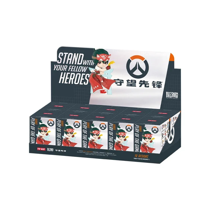 POP MART Overwatch Play of The Game Series originali akloji dėžutė, staigmenos paslaptinga dėžutė, mielos anime veiksmo figūrėlės, dekoracijos ir figūrėlės