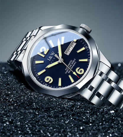 Reloj mecánico de lujo para hombre Reloj CARNIVAL de tungsteno, movimiento automático MIYOTA 8205, resistente al agua.