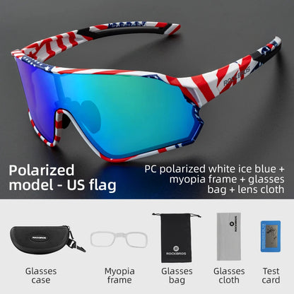ROCKBROS Polarized Sunglasses, Sports Protection Glasses, Bicycle Eyewear, Outdoor Hiking, Camping, Golf, Cycling Goggles, UV400