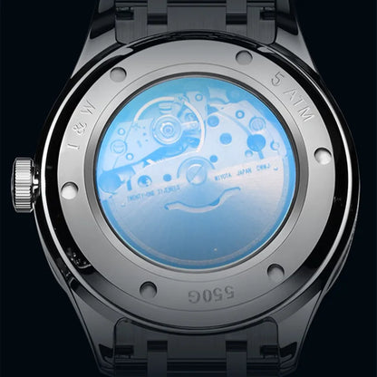 Reloj mecánico de lujo para hombre Reloj CARNIVAL de tungsteno, movimiento automático MIYOTA 8205, resistente al agua.