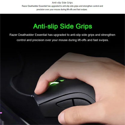 Original Razer DeathAdder Essential Wired Gaming Mouse Mice 6400DPI Optical Sensor 5 Independently Buttons for Laptop PC Gamer