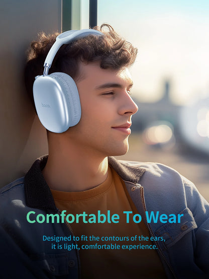 HOCO W35 Air Wireless Bluetooth 5.3 Over-Ear Headphones – Deep Bass Stereo Gaming Headset with Microphone, TF Card & AUX Mode, Waterproof Sports Headphones