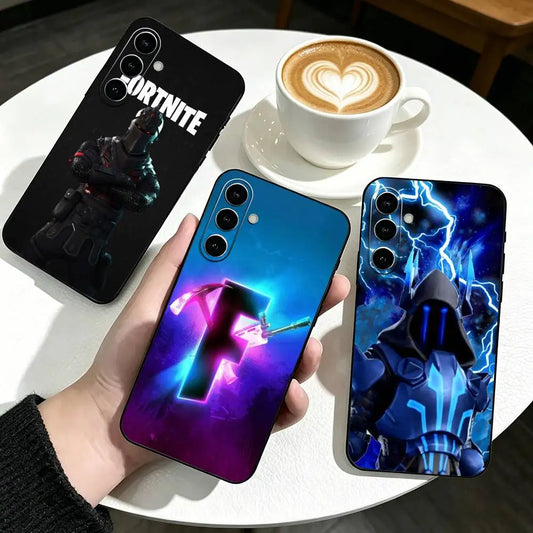 R-Royales F-Fortnite Game Phone Case Black Silicone Soft for Samsung Galaxy A73, A72, A71, A70, A53, A52, A51