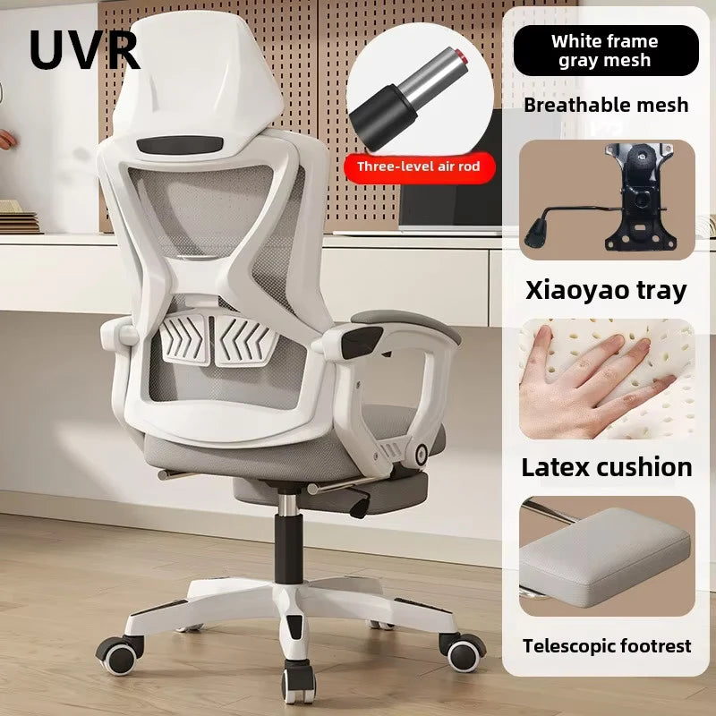 UVR Reclining Computer Chair Home Backrest Chair Office Worker Chair  Comfortable Long Sitting Gaming Chair Conference Seating