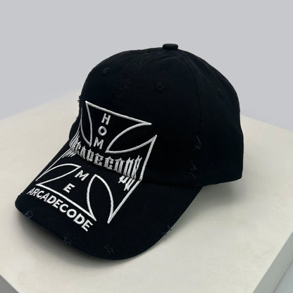 New Unisex Broken Style Bull's-eye Cross Embroidery Baseball Hats Sunshade Personal Versatile Peaked Caps Street Fashion Hip Hop
