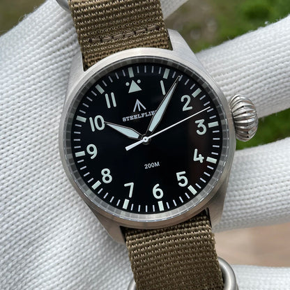 STEELFLIER Official SF743 Quartz Pilot VH31 Steel Strap Onion Crown 20Bar Waterproof Sapphire Crystal Luxury Dive Luminous Watch