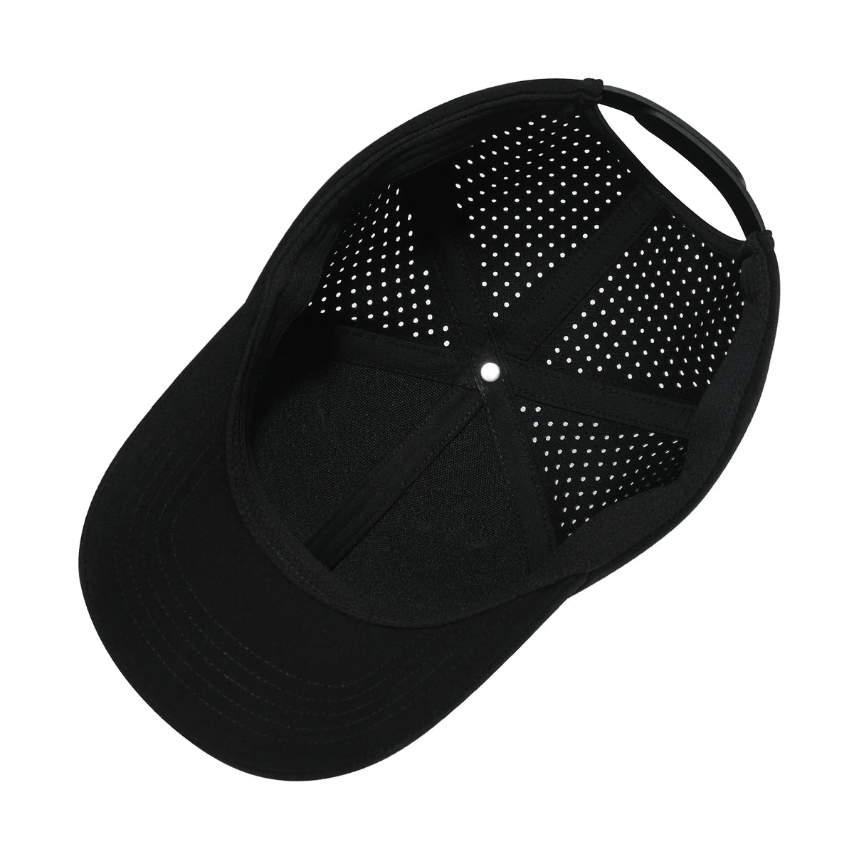 VOBOOM Boné de basebol para homem de secagem rápida, em malha cortada a laser, com aba curva e fecho de pressão, para corrida ao ar livre e viagens, preto