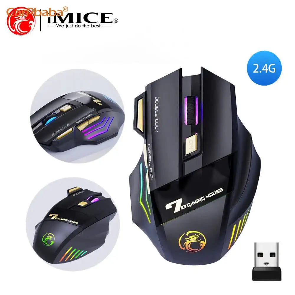 Wireless Mouse Bluetooth Wireless Mouse Rechargeable Computer Mouse Gamer Ergonomic Gaming Mause RGB Backlit Silent Mice For PC