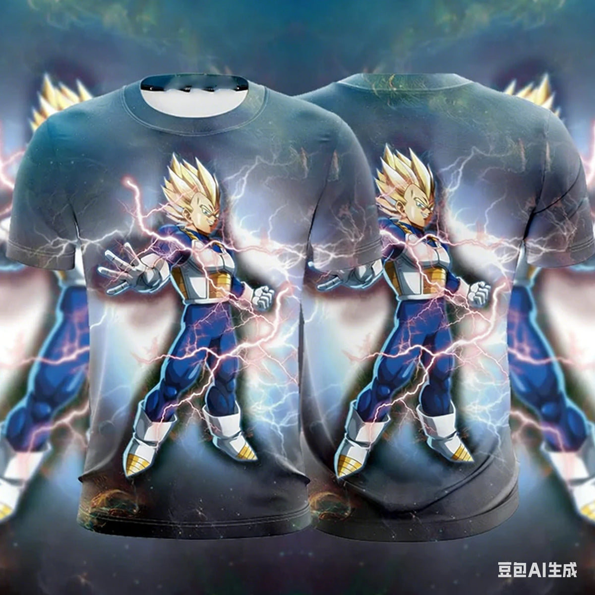 2026 Summer Dragon Ball  T-Shirt 3D Print Vegeta Super Saiyan Blue Neon Oversized Loose Breathable Gym Streetwear Unisex Tee