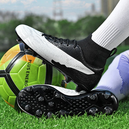 Chaussures de football professionnelles pour hommes/femmes, antidérapantes, à crampons FG, respirantes, pour l'entraînement