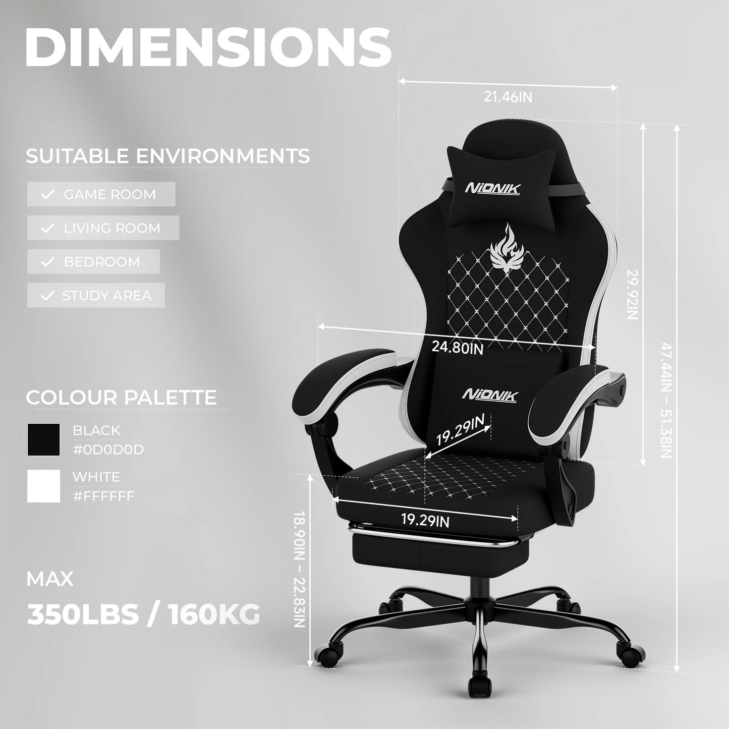 Gaming Chair High Back Ergonomic Computer Chair With Footrest Reclining Adult Comfortable Office Chair ﻿