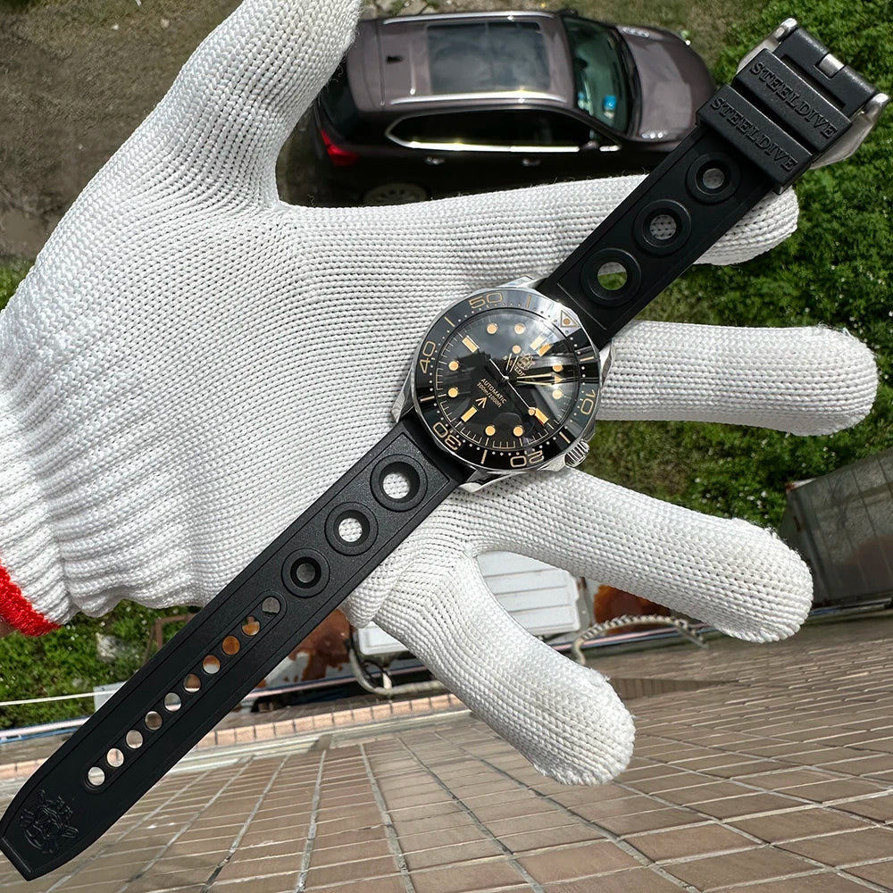 STEELDIVE SD1957 New Arrival 42MM Vintage Bezel 300M Waterproof NH35 Green Luminou Sapphire Glass Automatic  Dive Watch Montre