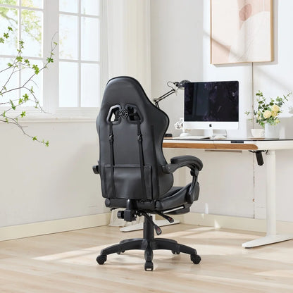 Ergonomic Rotating Gaming Chair, 360 Reclining Office Chair °   Pivoting, Height-Adjustable, Footrest, Headrest
