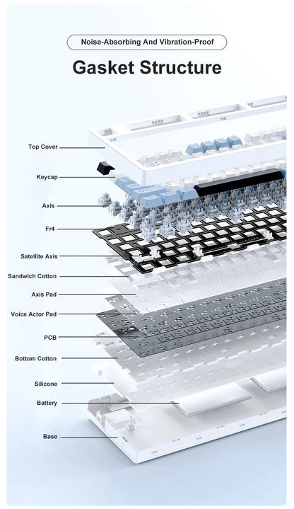Ajazz AK35I V3/V4 MAX Tri-mode Wired Bluetooth Wireless Gaming Keyboard Gasket Full Key Hot Swap 104 Keys Customized Keyboard