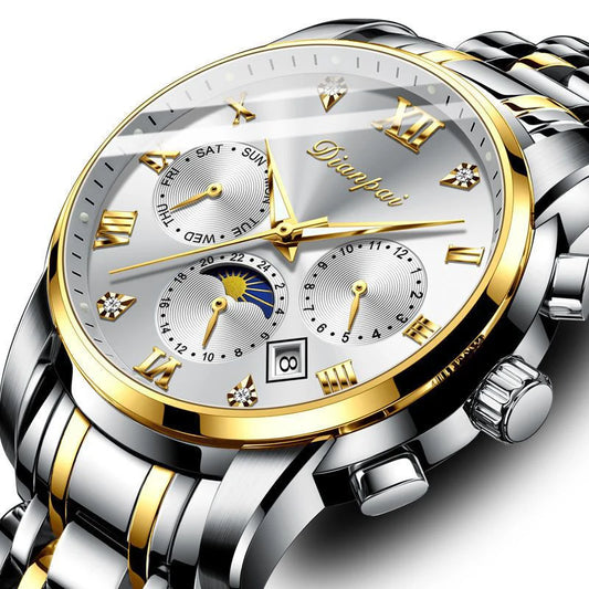 Montre mécanique automatique pour homme Dianpai – Modèle de luxe, étanche, multifonction, doté d'un affichage luminescent, au design tendance.