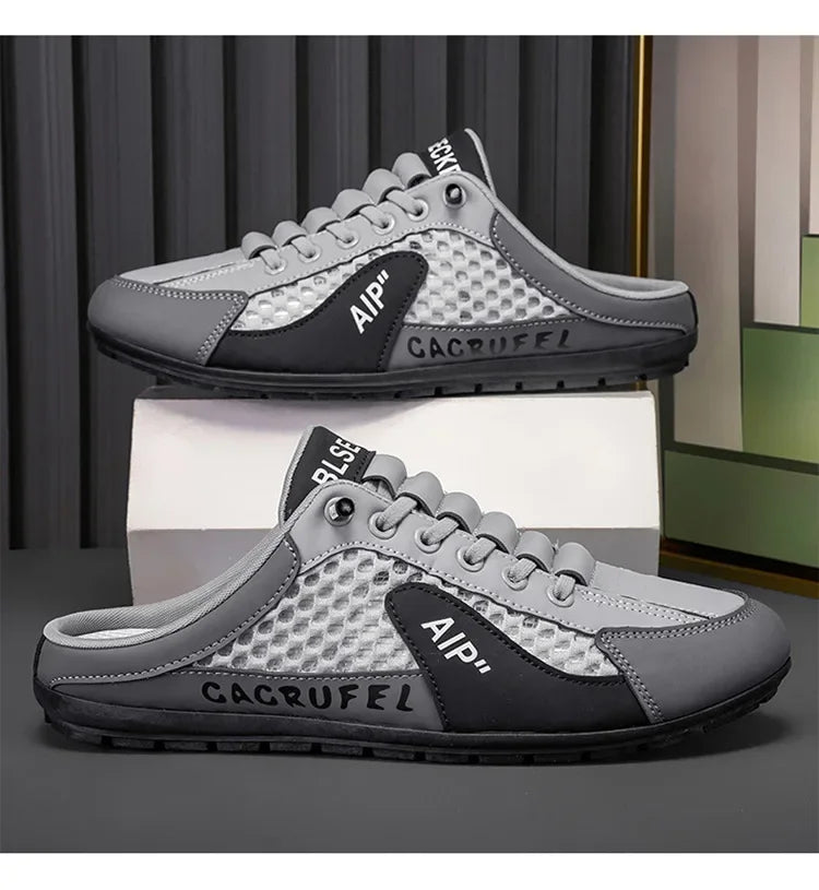 Ανδρικά casual αθλητικά παπούτσια slip-on με κορδόνια, αναπνεύσιμο mesh, unisex, για άνοιξη και φθινόπωρο, χαμηλά, επίπεδα, γρήγορη και εύκολη εφαρμογή