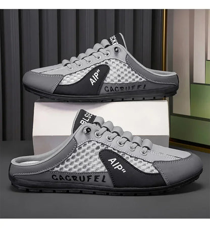 Ανδρικά casual αθλητικά παπούτσια slip-on με κορδόνια, αναπνεύσιμο mesh, unisex, για άνοιξη και φθινόπωρο, χαμηλά, επίπεδα, γρήγορη και εύκολη εφαρμογή