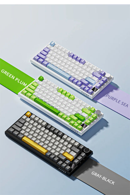 AJAZZ AK820  Mechanical Keyboard 70% Compact Layout/RGB Lighting/Hot-swappable Switches,with Wired,Wireless,and Bluetooth