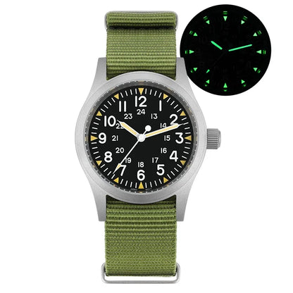 Militado ML05 38mm Men Watch VH31 Quartz Military Watches Domed Sapphire AR Coating 100m Waterproof Stainless Steel Wristwatch