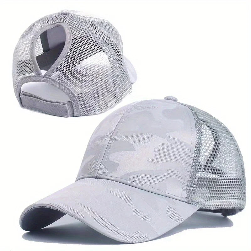 Women's Ponytail Baseball Caps Spring Summer Mesh Sun Hat Running Snapback Hat Female Adjustable Girl Outdoor Visor Hats