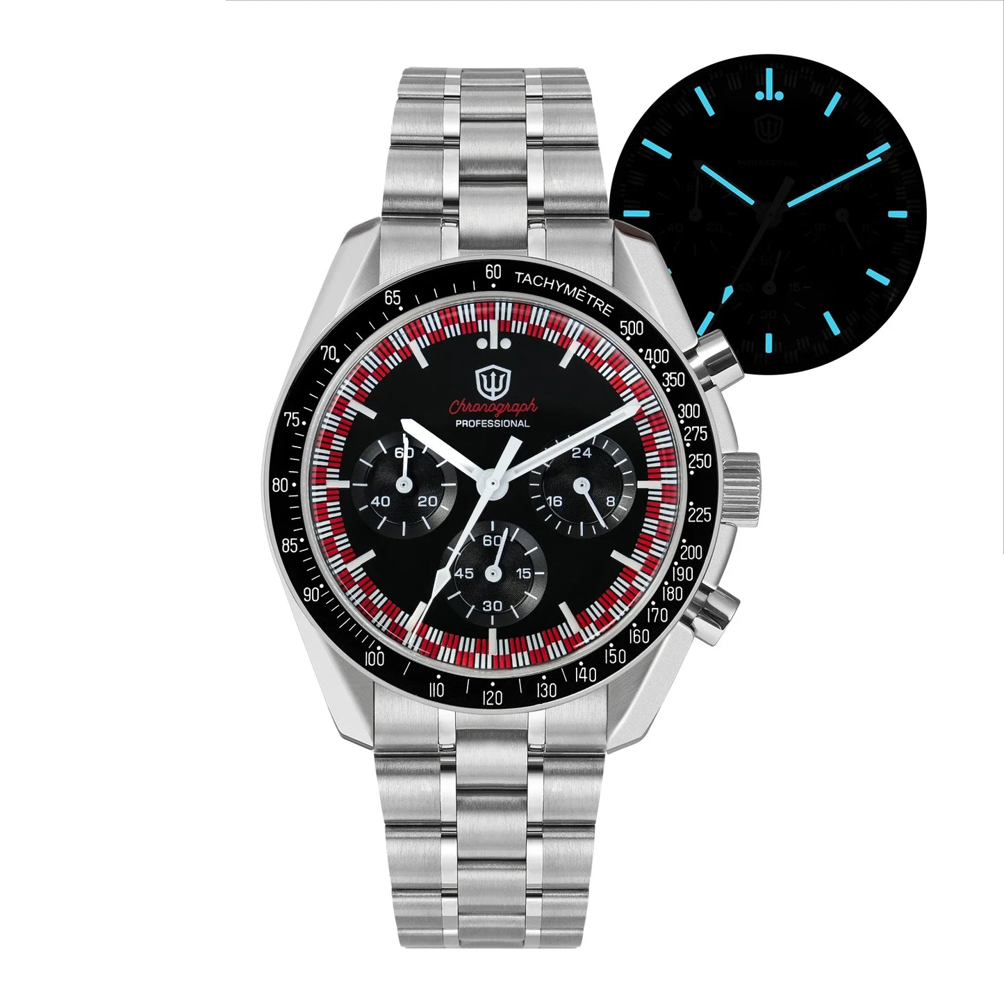 Watchdives WD1863 39mm Watch VK63 Quartz Chronograph Movement BGW9 Luminous 10Bar Waterproof 39mm Vintage Watches