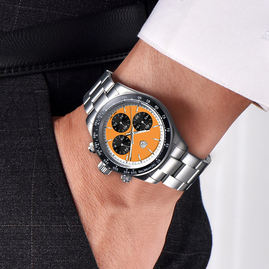 Nouvelle montre pour homme RollsTimi – Chronographe à quartz de luxe, verre saphir avec traitement antireflet, étanche, lumineuse – Idée cadeau pour homme