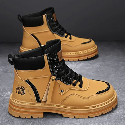 Hommes bottes 2025 chaussures décontractées hiver plate-forme en cuir concepteur de luxe Chelsea Cowboy travail en plein air sécurité cheville baskets