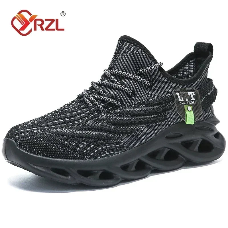YRZL Herren-Sportschuhe zum Laufen, schwarze Jogging-Schuhe, lässige Outdoor-Sneaker aus atmungsaktivem Mesh, Damen, leicht, stoßdämpfend, schwarze Tennisschuhe