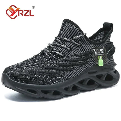YRZL Herren-Sportschuhe zum Laufen, schwarze Jogging-Schuhe, lässige Outdoor-Sneaker aus atmungsaktivem Mesh, Damen, leicht, stoßdämpfend, schwarze Tennisschuhe