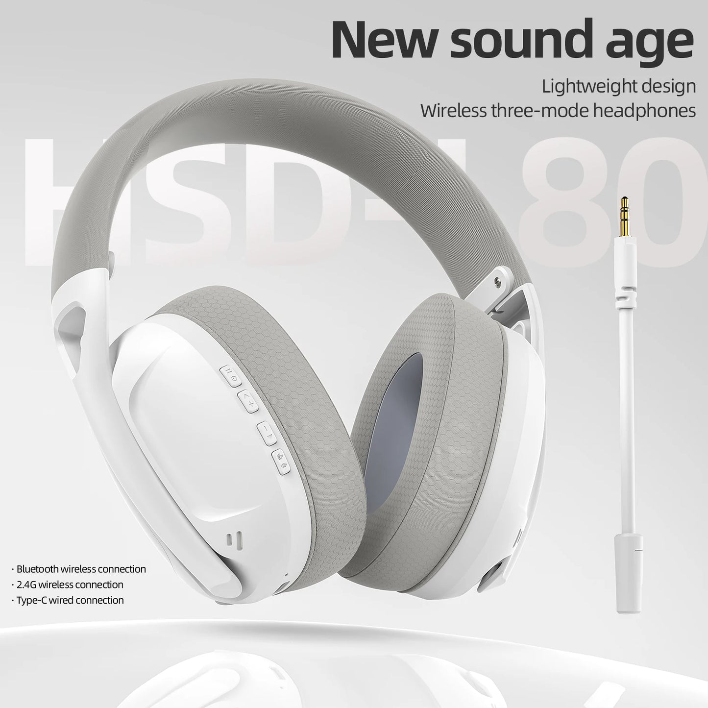 SMAILWOLF L80 Bluetooth wireless 2.4g three-mode gaming headset laptop home thin and light sports headset with microphone