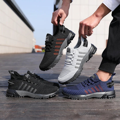 Zapatillas casuales para hombre de malla, ligeras, transpirables, con suela suave, calzado deportivo sin cordones tipo mocasín para hombre