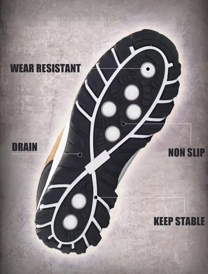Zapatillas de senderismo EVA para hombre, impermeables, antideslizantes, de cuero, para deportes al aire libre, camping, running y jogging, novedad 2025